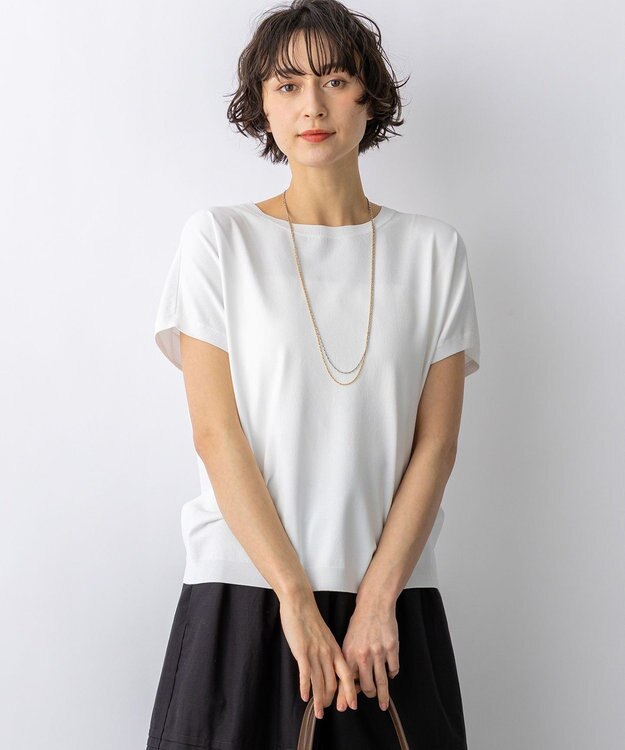 23区 【先行予約】レーヨンポリエステルストレッチ プルオーバー ニット ホワイト系