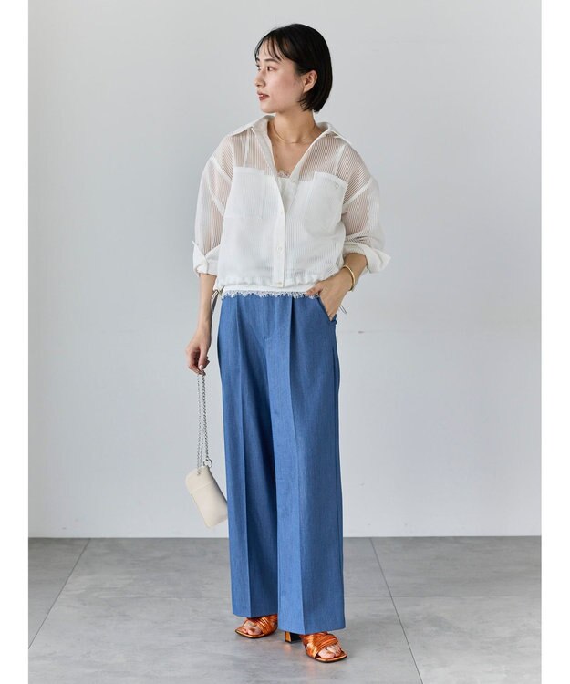 Te chichi 【接触冷感】レーストリムテレコキャミソール オフホワイト