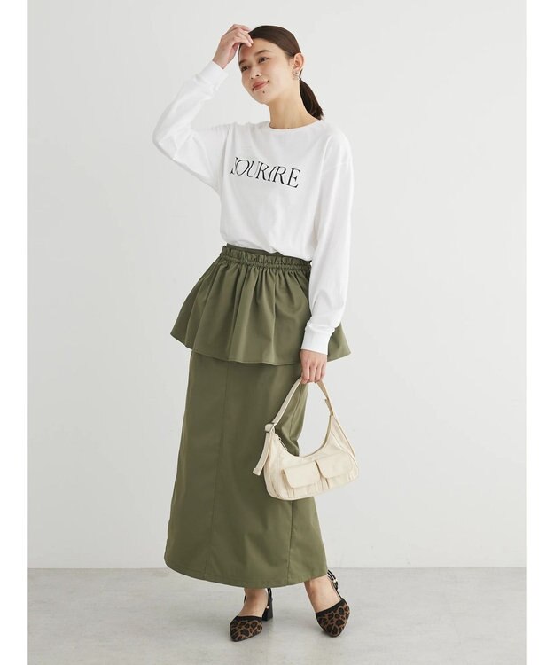 Green Parks ・ＳＵＧＡＲ　ＳＰＯＯＮ　３ｗａｙペプラムスカート Khaki