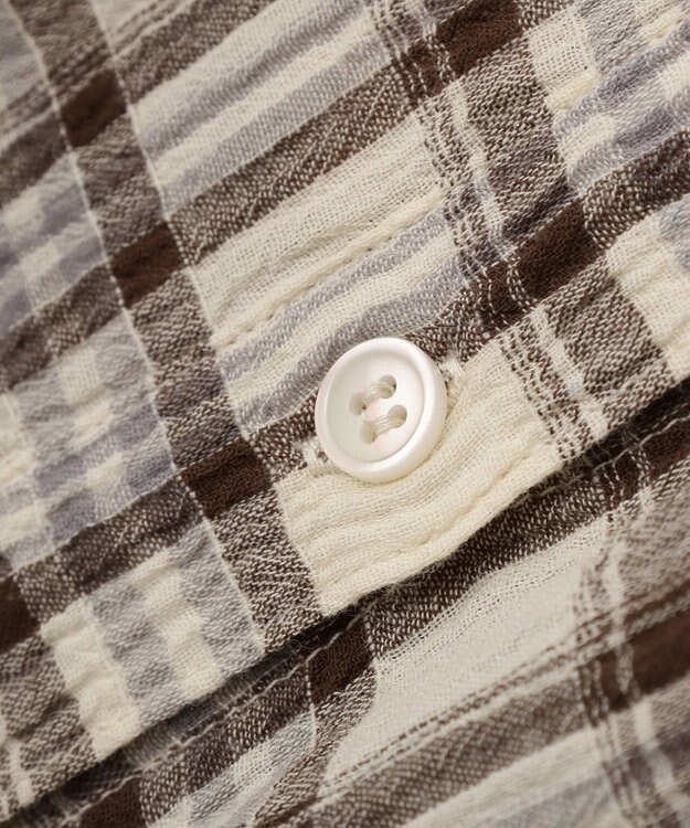 Green Parks スカーフ付チェックシャツ White