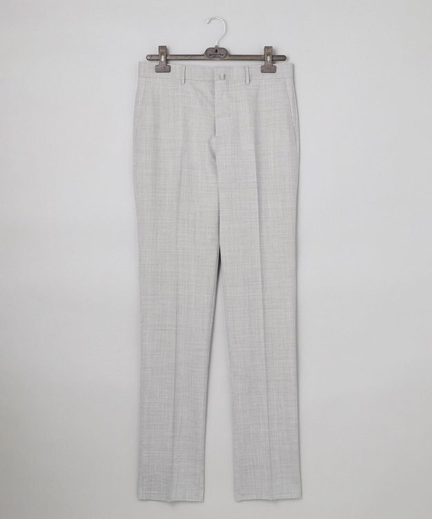 GOTAIRIKU ロングセラー【洗える/折り目加工/シワになりにくい/ウエストアジャスター】ウォッシャブル サマーウール100％パンツ_限定色(ノータック)25年モデル シルバー系