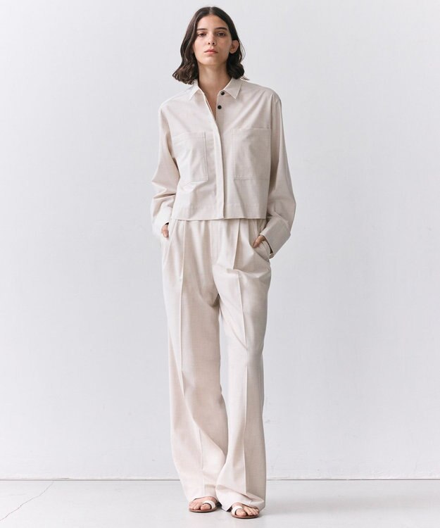 BEIGE， APOPHY / ステッチディテールショートシャツジャケット OatMeal