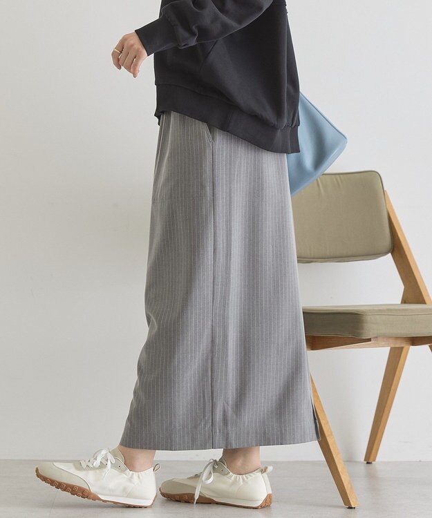 AMERICAN HOLIC 【イージーケア】ベイカータイトスカート Stripe Gray