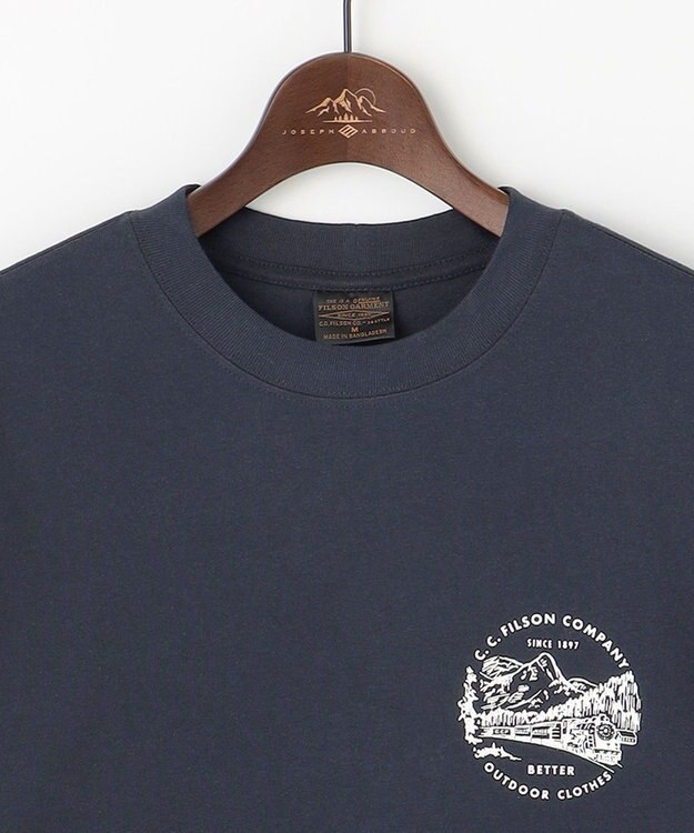 JOSEPH ABBOUD MOUNTAIN LONG SLEEVE FRONTIER GRAPPHIC T-SHIRT ネイビー ネイビー系