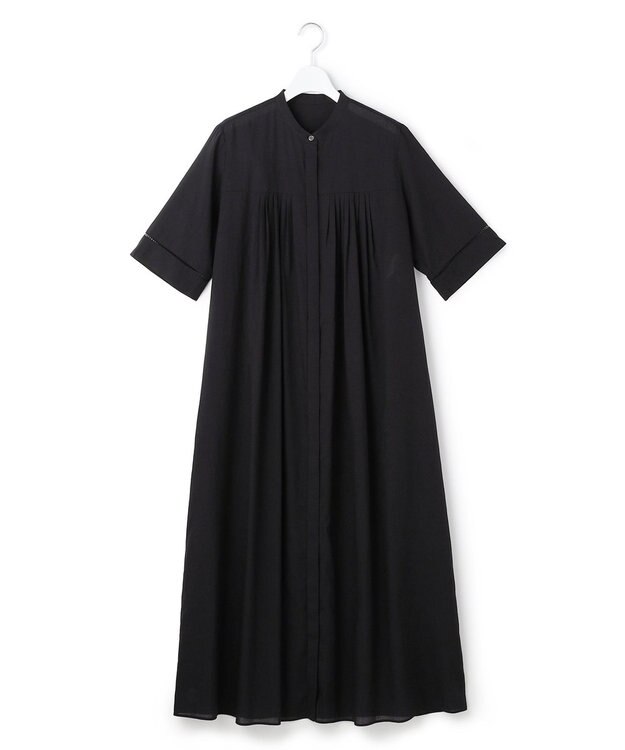 ICB L リネンスラブローン シャツワンピース ブラック