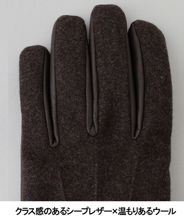 GOTAIRIKU 【スマホ対応】DRAGO/ドラゴ ウールシープレザーコンビ グローブ_無地 ベージュ系8