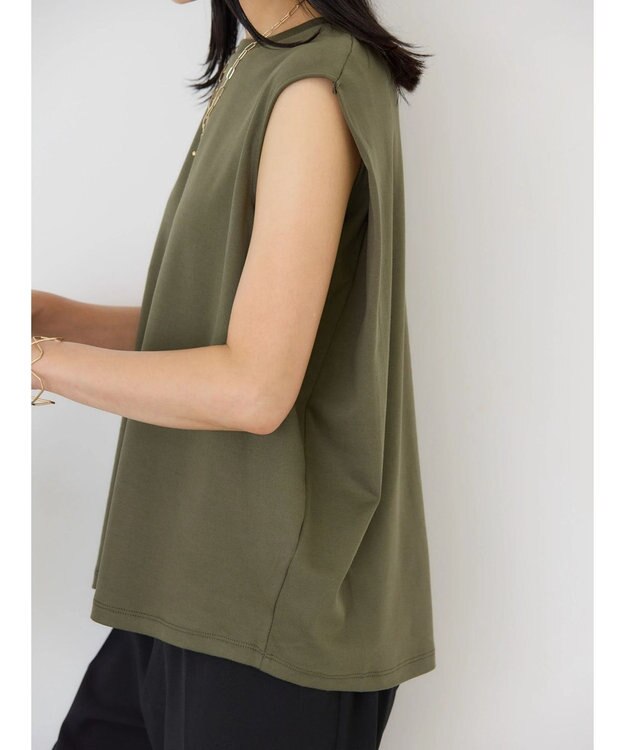 AMERICAN HOLIC 接触冷感ショルダータックノースリーブプルオーバー Khaki