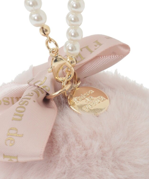 Maison de FLEUR パールチェーンファーチャーム Pink