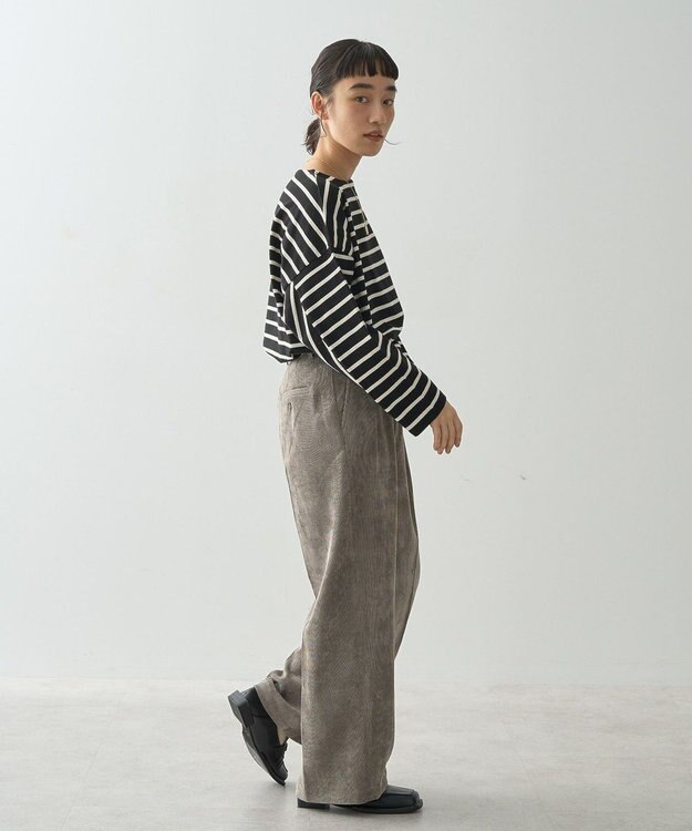 AMERICAN HOLIC ボーダーカットＢＩＧプルオーバー Black