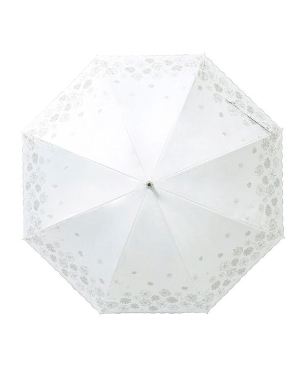 MOONBAT 【一級遮光/晴雨兼用日傘】ランバン オン ブルー (LANVIN en Blue)  長傘 日傘 フラワーグリッター オフホワイト