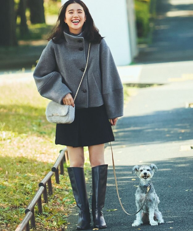 uncrave 【撥水】プルーフ メルトン スタンドネック コート（uncrave STANDARD） トップグレー