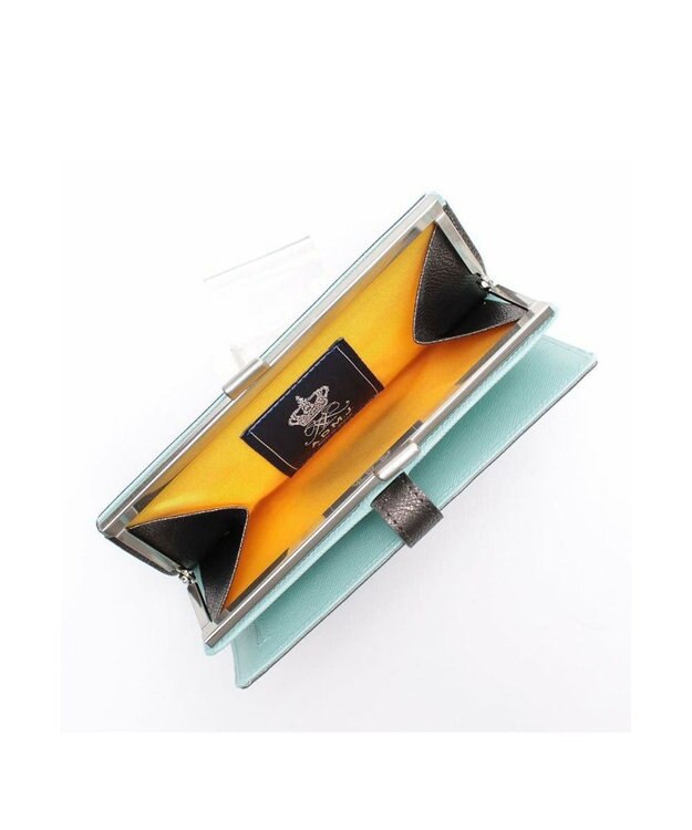 A.D.M.J. 【牛革】メタリックレザー/ガマグチ付ロングウォレット グラファイト