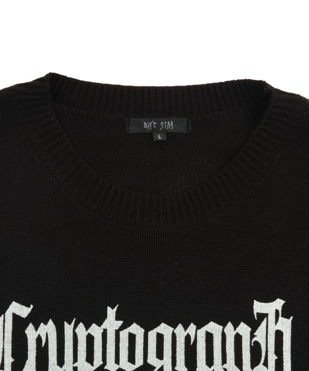 WEGO ダメージボーダーニットプルオーバー(SS) ブラックボーダー