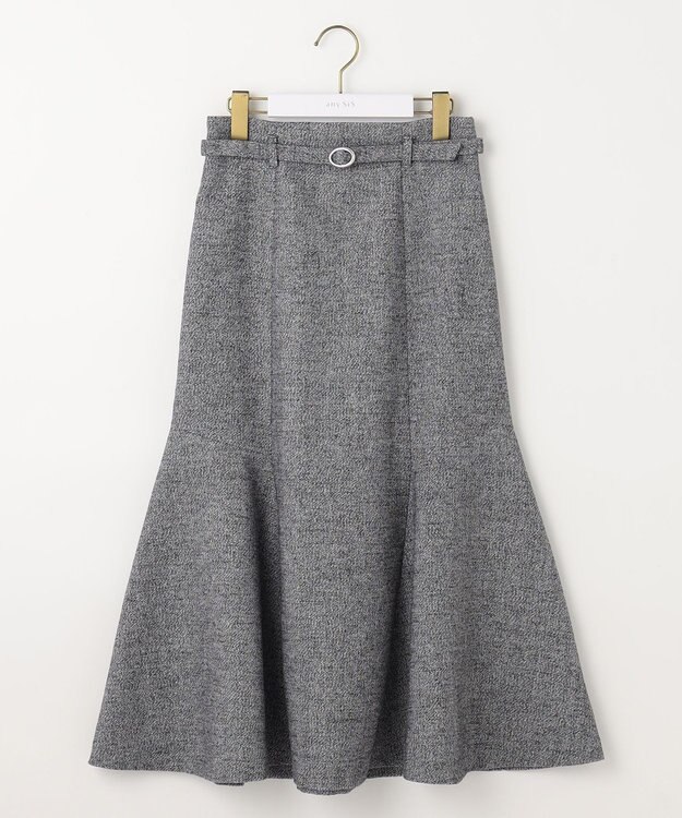 ANY SIS 【洗える】ラメツイードナローフレア スカート モノトーン系