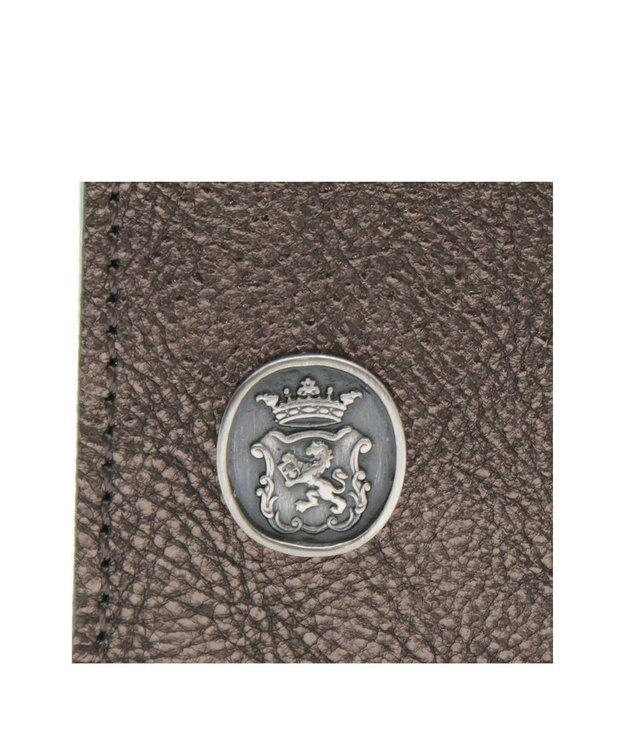 A.D.M.J. 【牛革】メタリックレザー/ガマグチ付ロングウォレット グラファイト