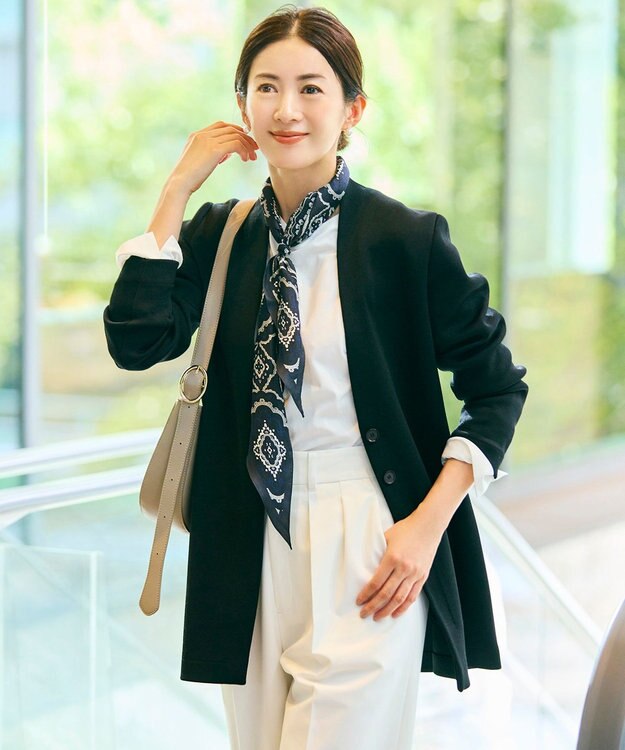 ICB 【洗える】シャイニースムースジャケット ブラック系