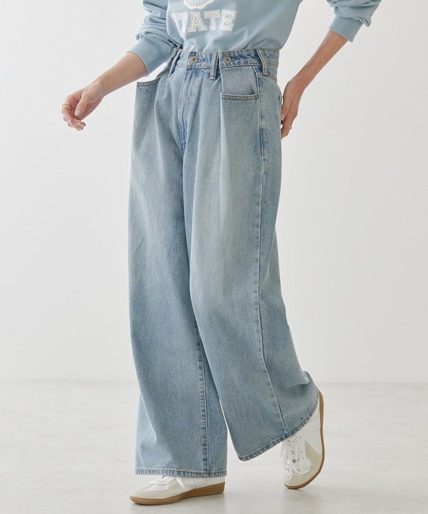 AMERICAN HOLIC タックワイドデニム Light Indigo