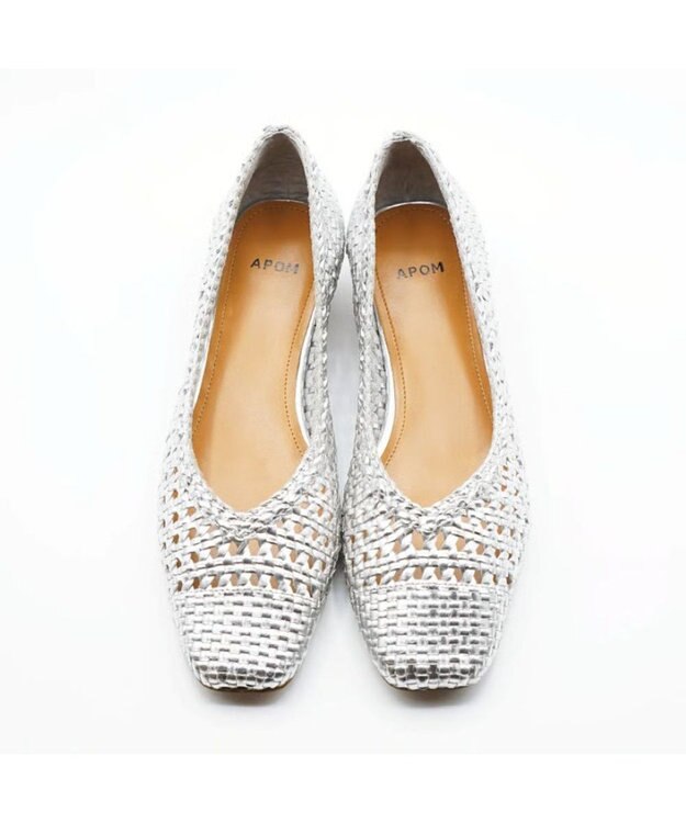 APOM レザーメッシュパンプス30 シルバー