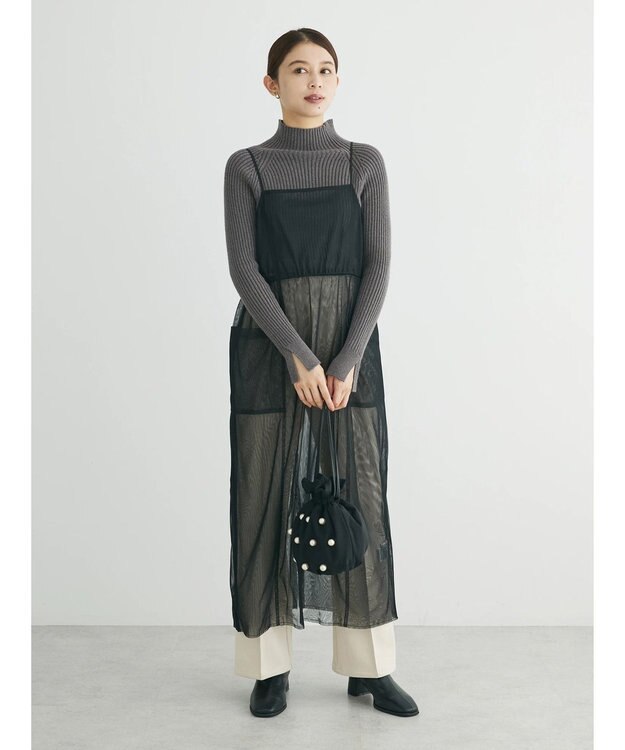 Green Parks ・ＥＬＥＮＣＡＲＥ　ＤＵＥ　チュールドロストキャミワンピ Black