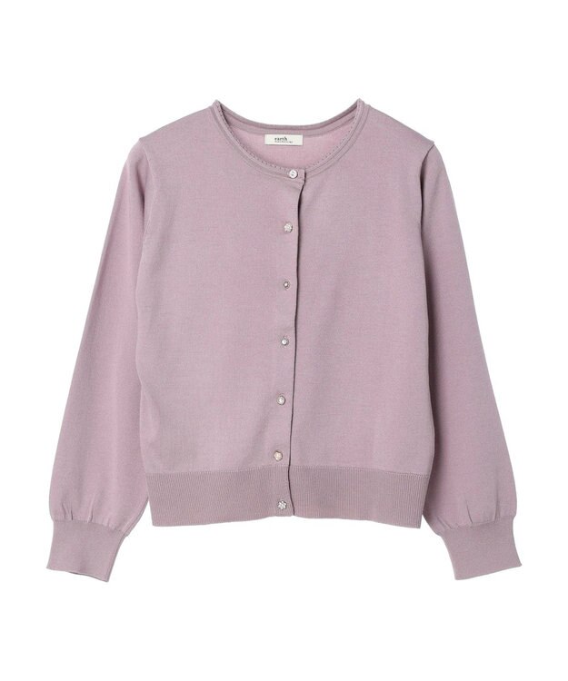 earth music&ecology いろいろ釦クルーネックカーディガン Lavender
