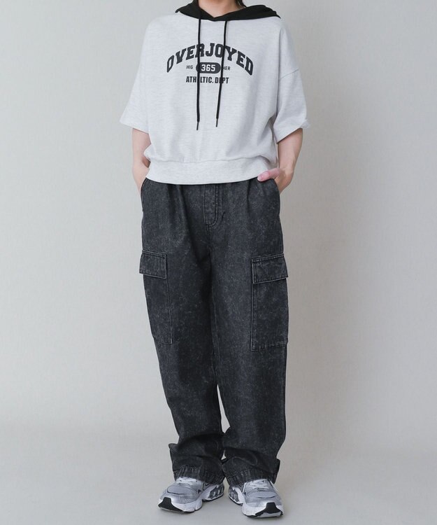 WEGO 【KIDS】デニムイージーカーゴパンツ（JUNIOR） デニムブラックソノタ