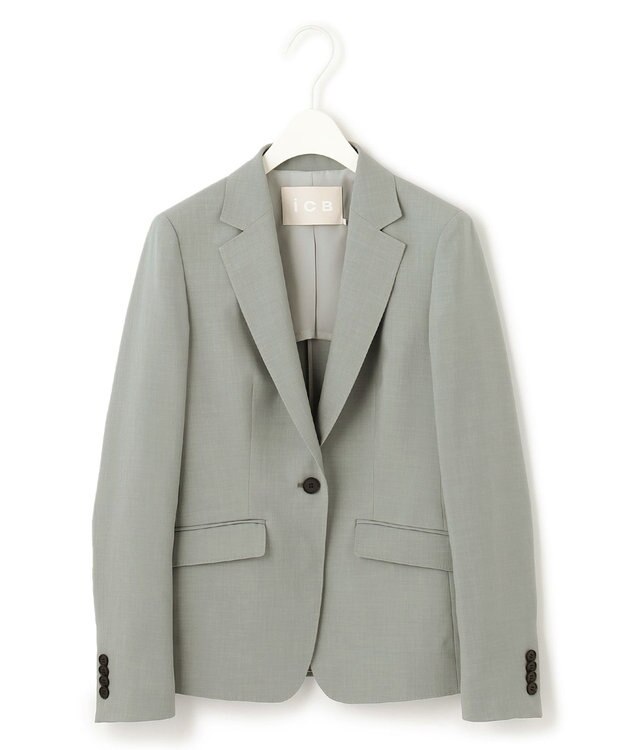 ICB 【洗える】 SummerSuit テーラードジャケット ライトグリーン系