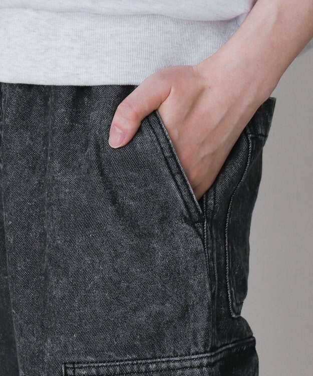 WEGO 【KIDS】デニムイージーカーゴパンツ（JUNIOR） デニムブラックソノタ