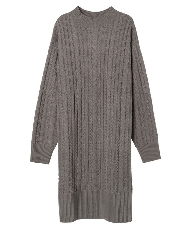 Green Parks ケーブルニットミニワンピース Gray