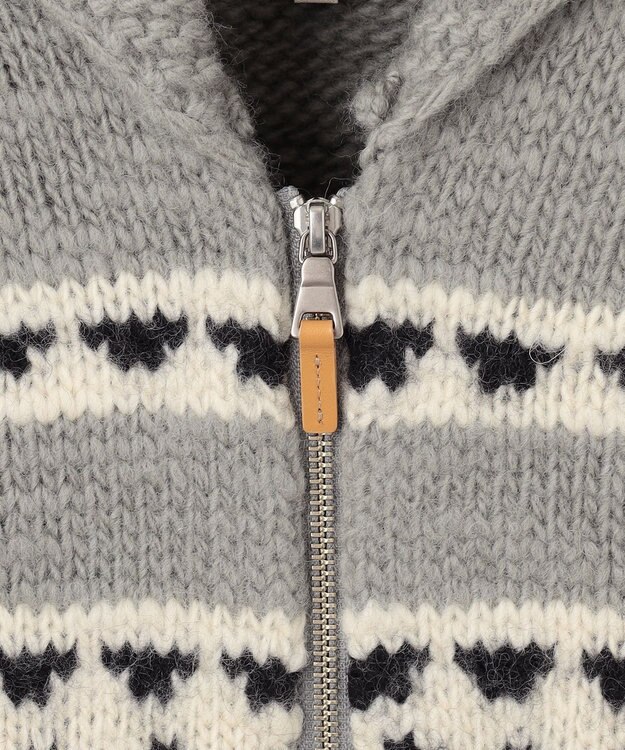 J.PRESS MEN ローゲージスラブ カウチンセーター ライトグレー系