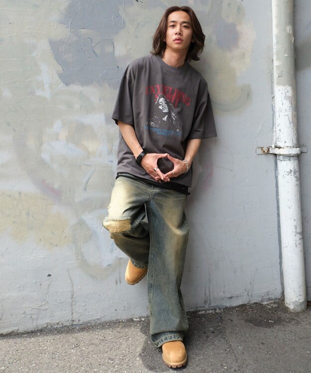 WEGO 【ユニセックス着用ITEM/SMLサイズ展開】ヴィンテージライクグラフィックT（SS） 柄10