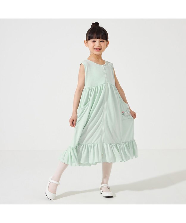 Chacott ジップアップワンピース アクアグリーン