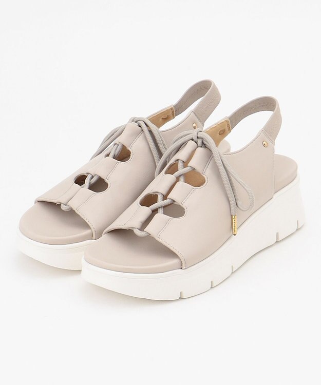 ANY SIS 【23.5~24.0cm】レースアッププラットフォーム サンダル アイボリーベージュ