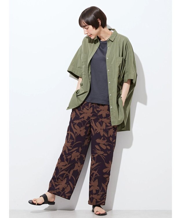 AMERICAN HOLIC ＷポケットバックタックＢＩＧシャツ Khaki