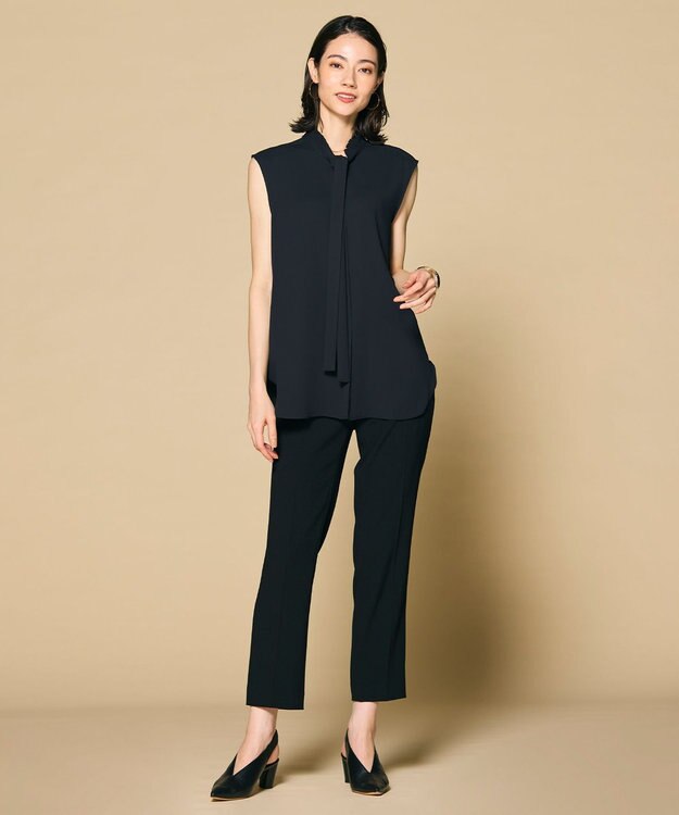 BEIGE， 【洗える・L-size】CINDY / クロップドパンツ Black × Black