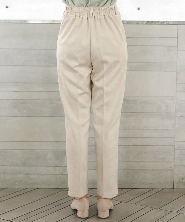 Tiaclasse 【洗える】スエードポンチテーパードパンツ アイボリー