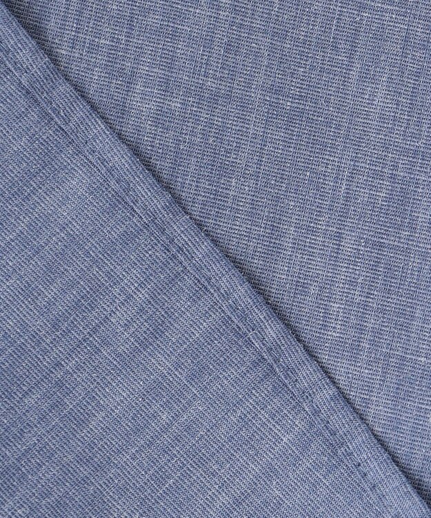 J.PRESS LADIES 【洗える】ラミーポプリン 前開き ブラウス ブルーシャンブレー系