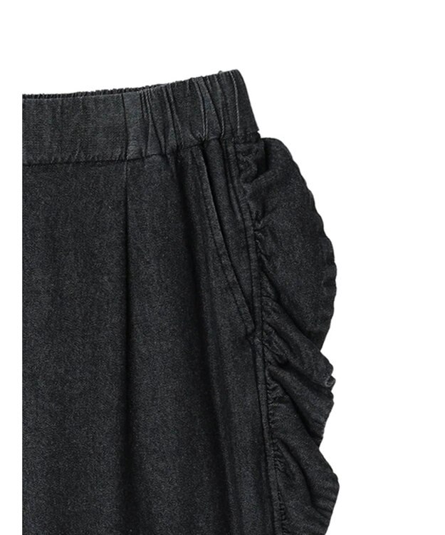 Green Parks ■ＥＳＣＡＲ　デニムサイドラッフルパンツ Black