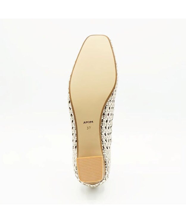 APOM レザーメッシュパンプス30 プラチナ