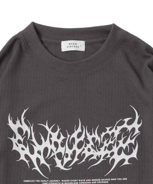 WEGO ワッフルグラフィックT（LS） スミクロ