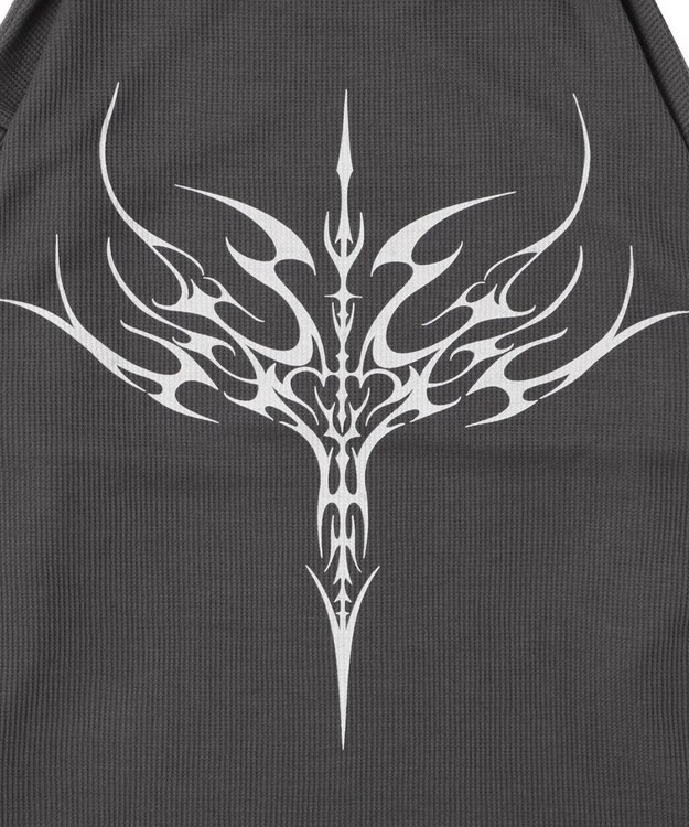 WEGO ワッフルグラフィックT（LS） スミクロ