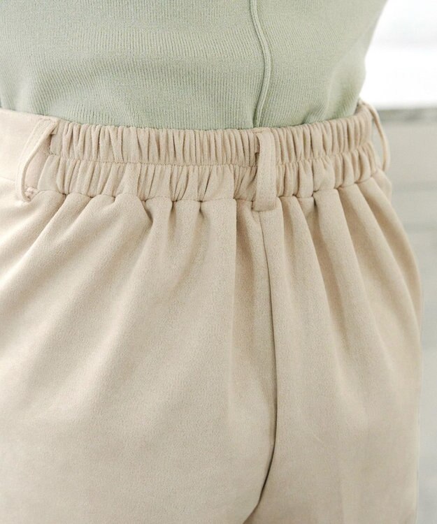 Tiaclasse 【洗える】スエードポンチテーパードパンツ アイボリー