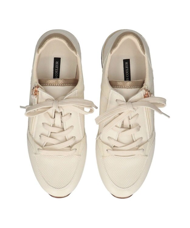 Bridget Birkin 【PARADIS COULEUR】サイドジップヒールアップスニーカー ベージュコンビ