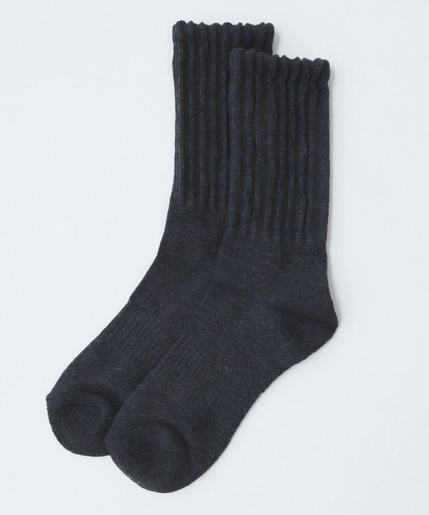 WEGO サポート付きボリューム無地リブソックス ダークグレー