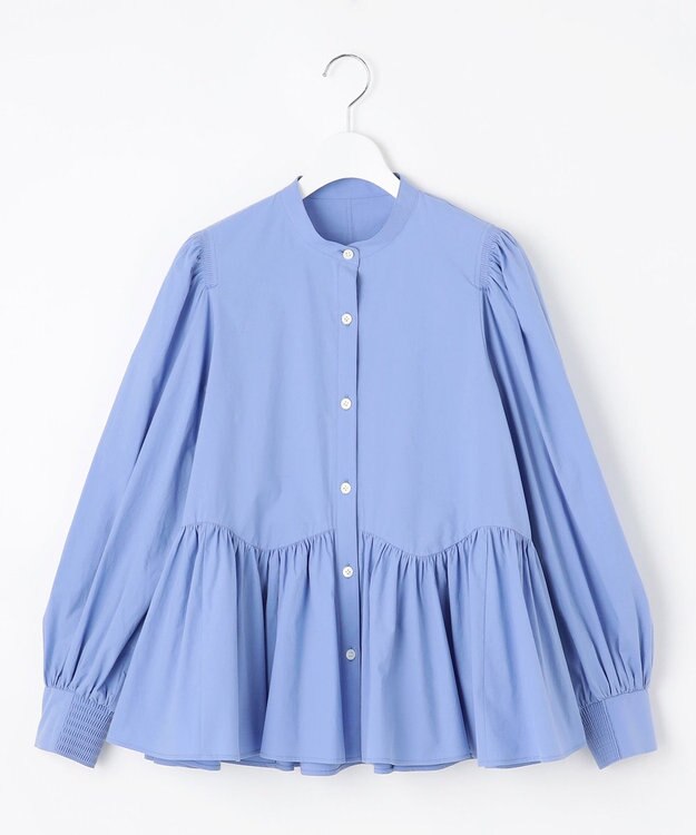 23区 【SLOW/一部店舗限定】タンブラーコットンブロード ブラウス ブルー系