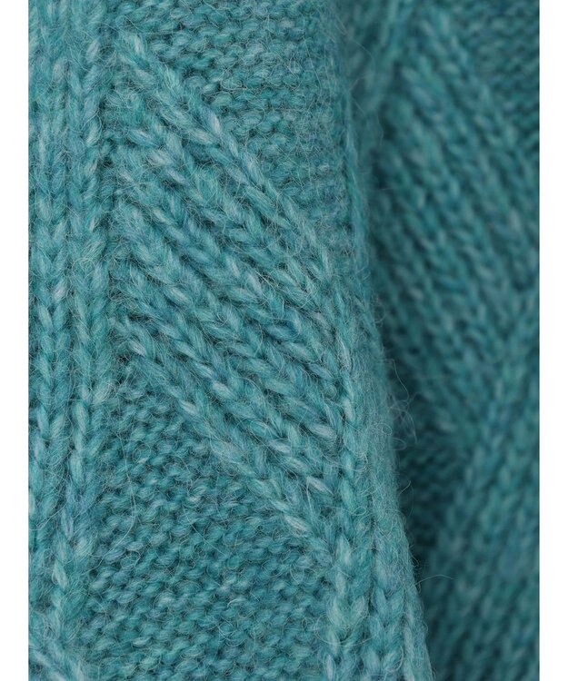 AMERICAN HOLIC Ｍｉｘヤーンモックネックケーブルニットプルオーバー Sax