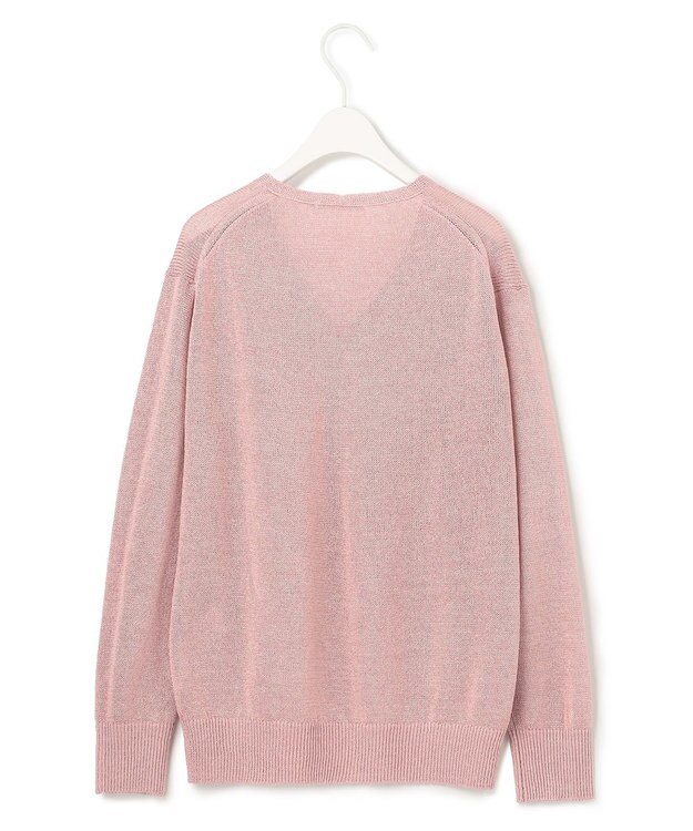 ICB 【WEB限定カラーあり・洗える】ペーパーブレンドシャインニット Vネックプルオーバー ピンク系［WEB限定］