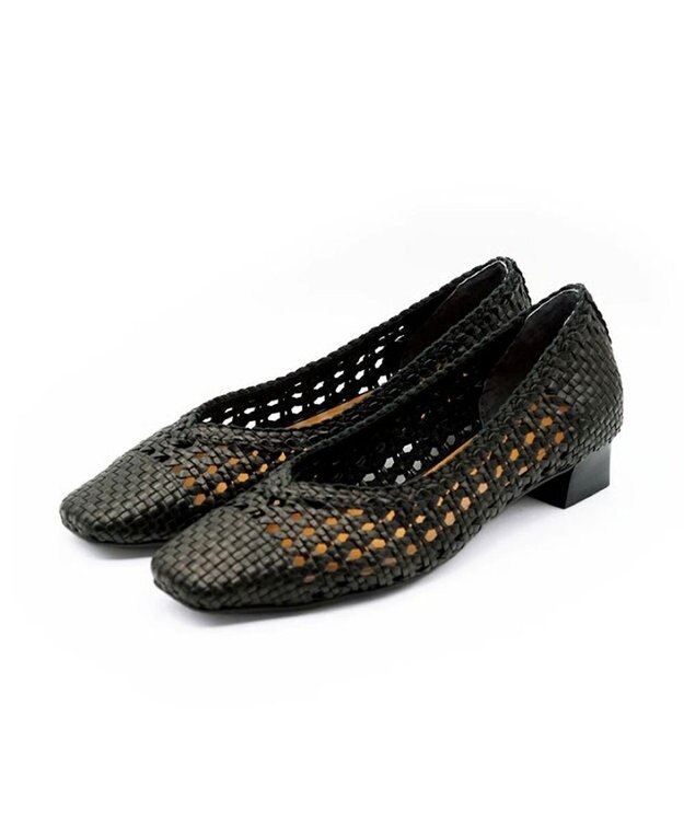 APOM レザーメッシュパンプス30 ブラック