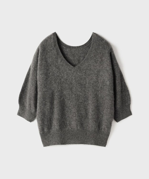 GRACE CONTINENTAL カシミヤファートップ グレー
