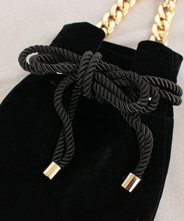 ROOTOTE 0671【直営店限定】ベビールー.ベロア チェーン-A 02：ブラック