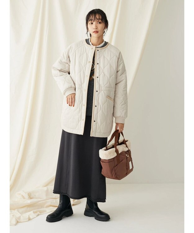 CRAFT STANDARD BOUTIQUE カットオフＡライン裏毛スカート Charcoal Gray